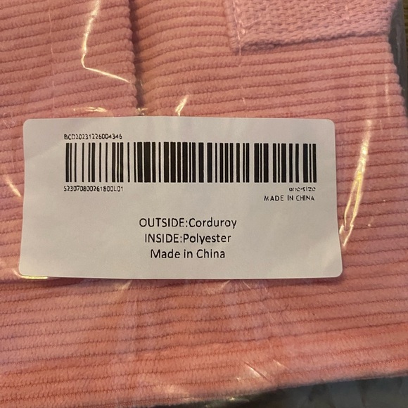 NEW- Womens Corduroy Tote Bag with Pockets Fashion Crossbody Bag. Pink. - Picture 5 of 5